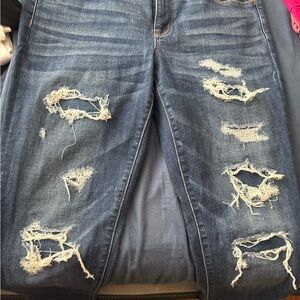American Eagle Outfitters Ripped Blue Boyfriend Jeans
